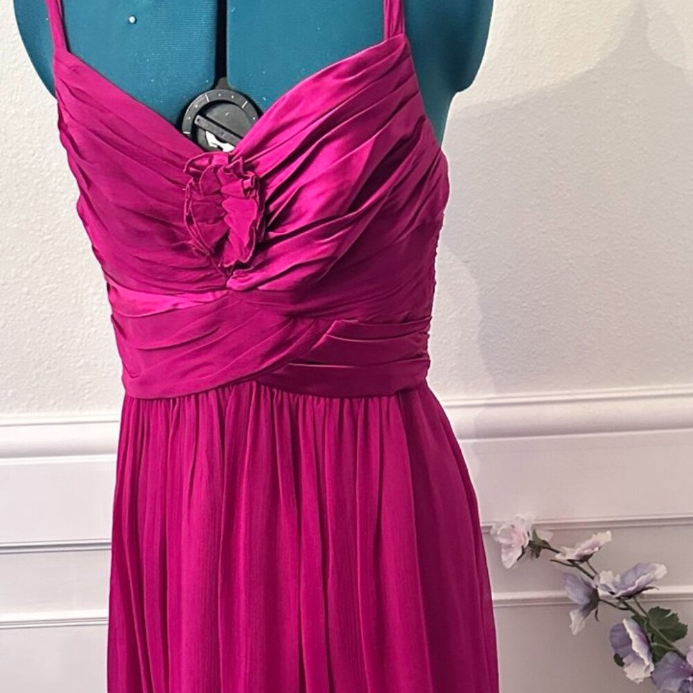 Suzi Chin Wong for Maggy Boutique Silk Chiffon Dress – Size 6 – Fuchsia Pink